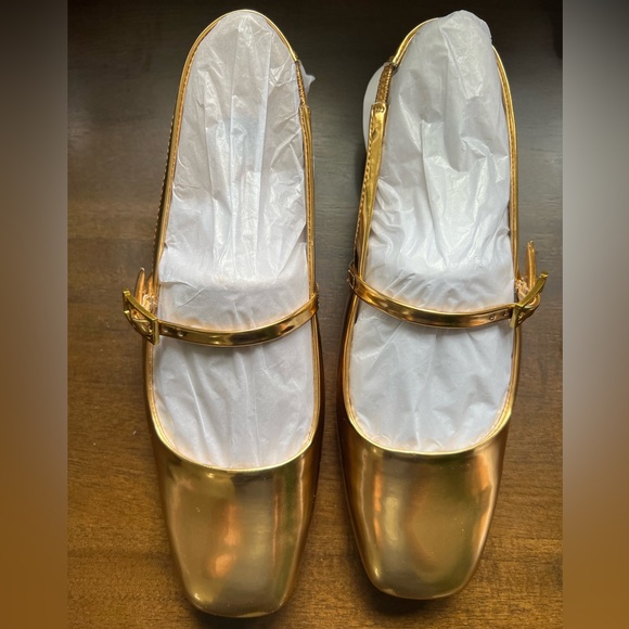 Franco Sarto Gold Flats - Picture 1 of 4
